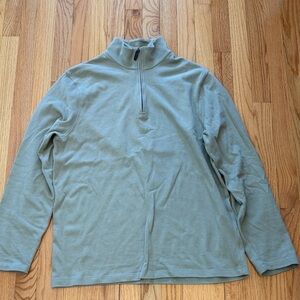 Men's Light Green Half-Zip Sweatshirt.  Size Large.